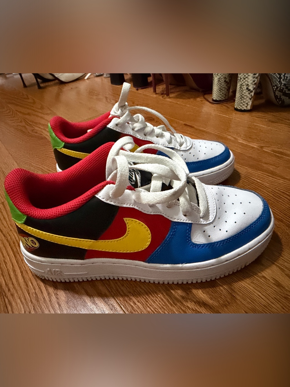 Nike Kids Multi-Color Low-Top Sneakers with Yellow Swoosh